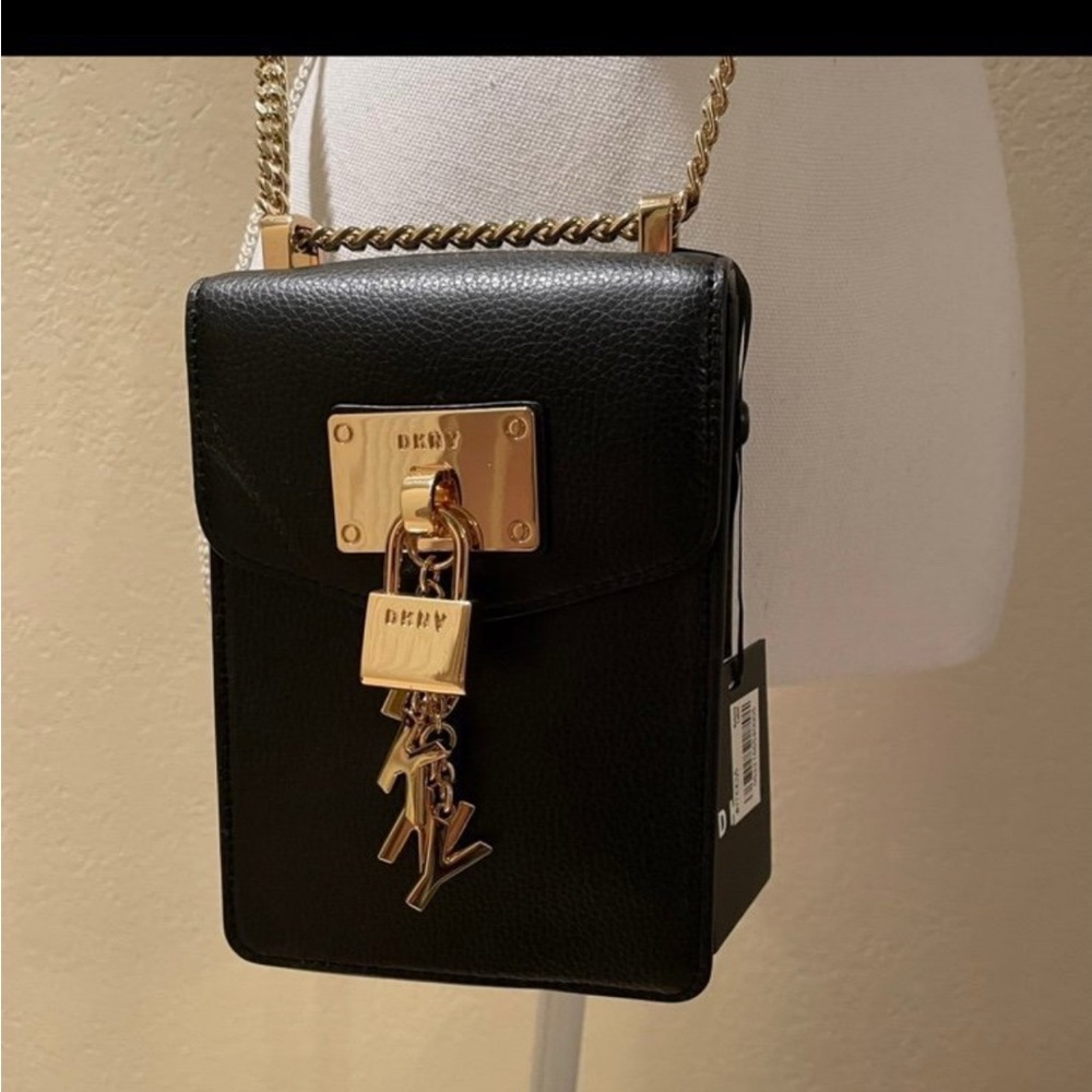 DKNY Black Leather Crossbody Bag